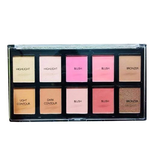 Chanlanya 10 Color Highlighter, Blush, Contour And Bronzer Palette