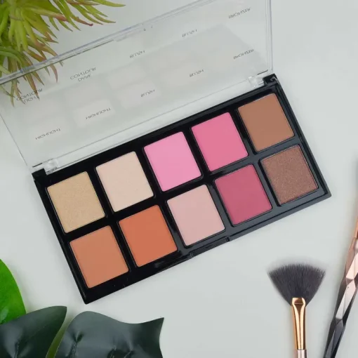 Chanlanya 10 Color Highlighter, Blush, Contour And Bronzer Palette - Image 2
