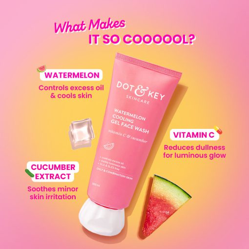 DOT & KEY DOT Watermelon Cooling Gel Face Wash - 100ml - Image 4