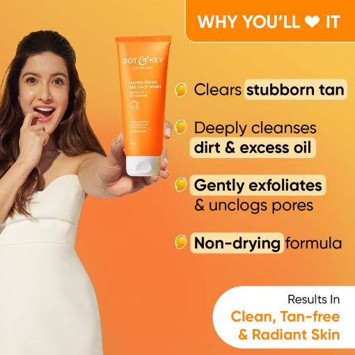 DOT & KEY Mango Detan Gel Face Wash - 100ml - Image 3