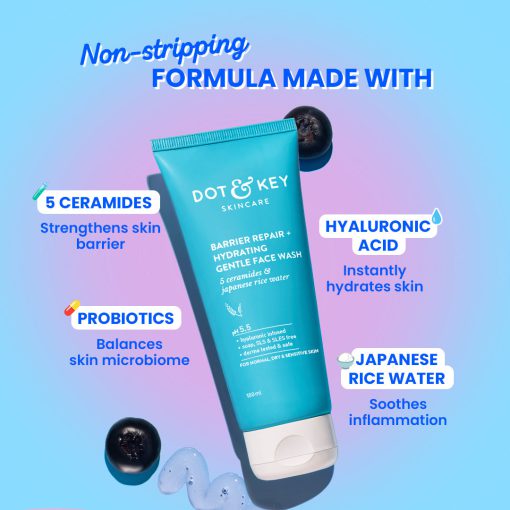DOT & KEY Barrier Repair Gentle Hydrating Face Wash - 100ml - Image 3