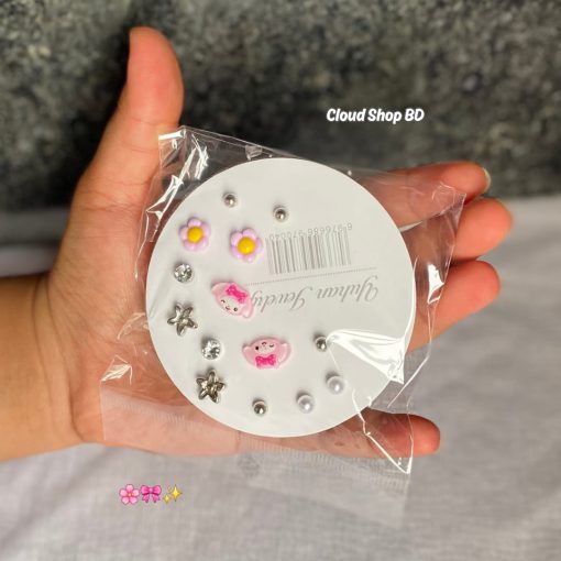Fashionable & Cute 7 Pair Earrings Set - Image 7