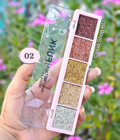 SEVENCOOL Mixed Metals Funk Glitter 5 Color Eyeshadow Palette   - Image 3