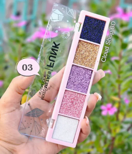 SEVENCOOL Mixed Metals Funk Glitter 5 Color Eyeshadow Palette   - Image 4