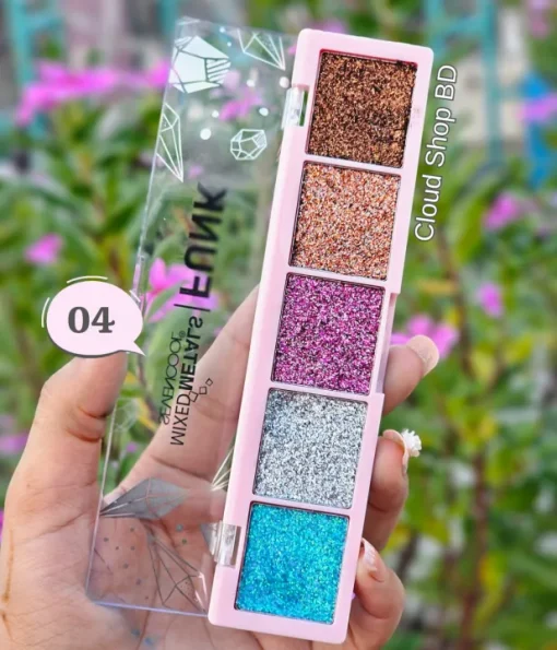SEVENCOOL Mixed Metals Funk Glitter 5 Color Eyeshadow Palette   - Image 5