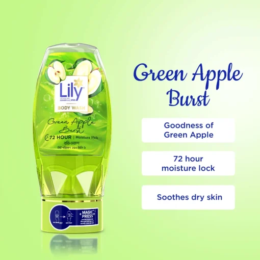 Lily Green Apple Burst Body Wash - 250ml - Image 2