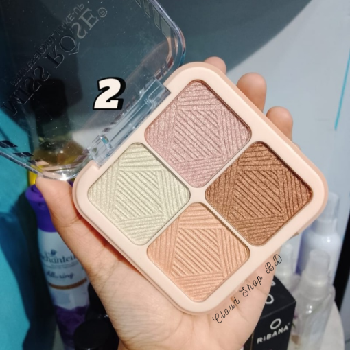 MISS ROSE 4 in 1 Highlighter Palette - Image 3