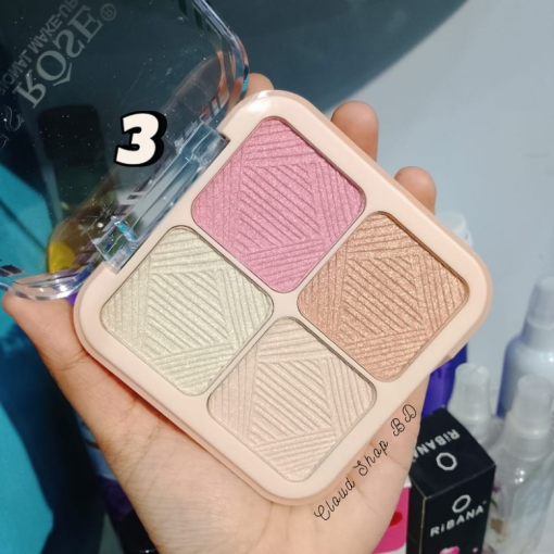 MISS ROSE 4 in 1 Highlighter Palette - Image 4
