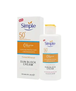 Simple Tinted Mineral Sun Block Cream SPF50+ PA +++ (125ml)