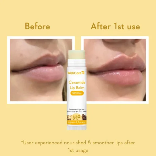 WishCare Ceramide Lip Balm with SPF 50 PA+++ (Natural) - Image 2