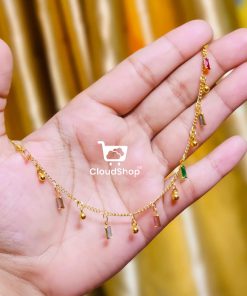 Pretty zircon anket/payel gold plated stainless steel