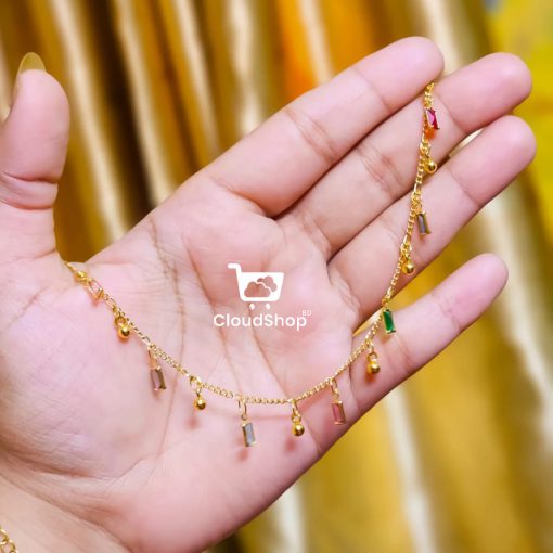 Pretty zircon anket/payel gold plated stainless steel