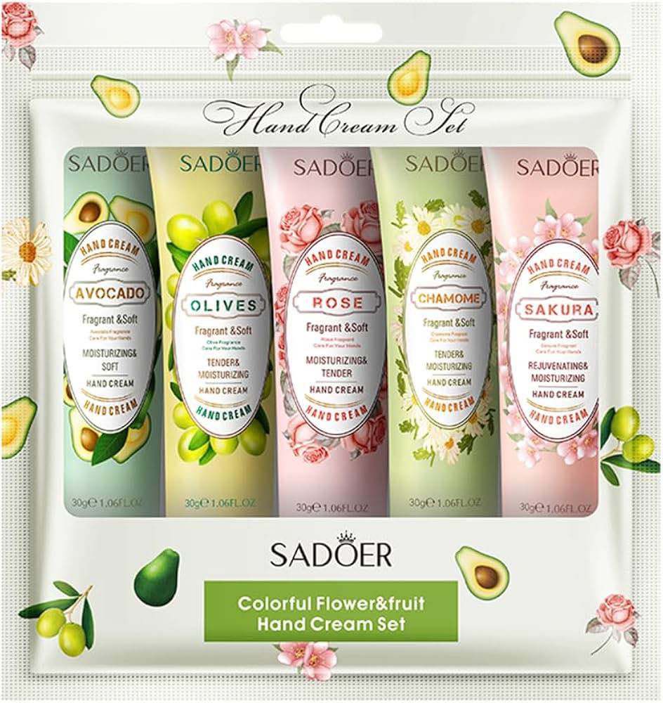 Sadoer Hand Cream Gift Set 5pack, Mini Hand Care Cream Travel Size for Men and Women