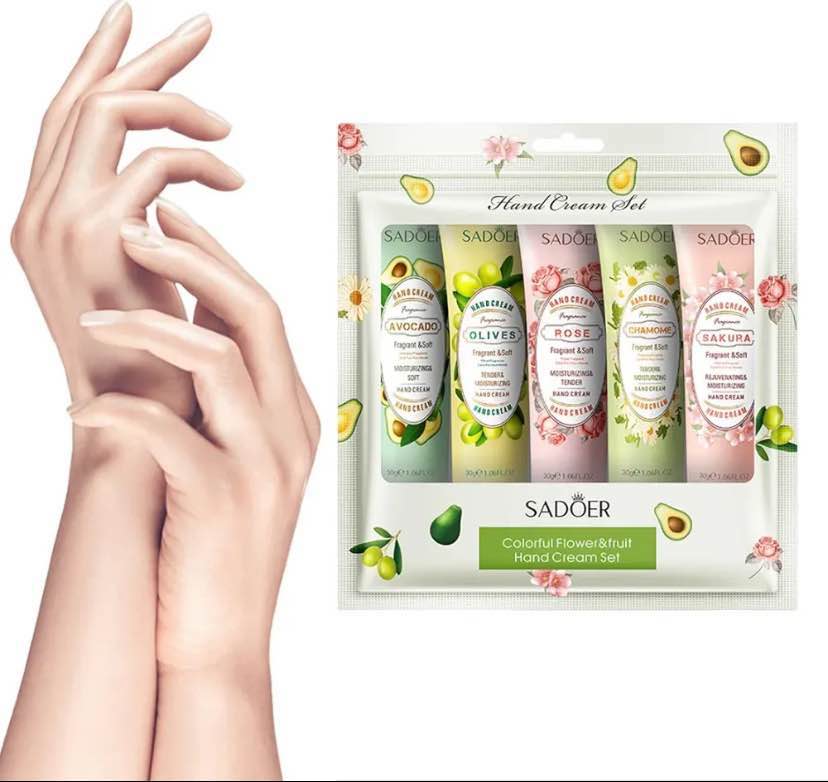Sadoer Hand Cream Gift Set 5pack, Mini Hand Care Cream Travel Size for Men and Women