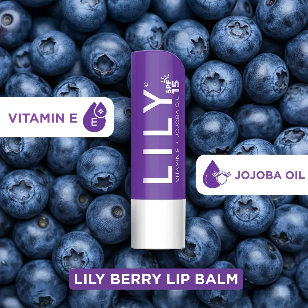 Lily Lip Balm Berry Enriched with Vitamin E & Jojoba Oil - Image 2