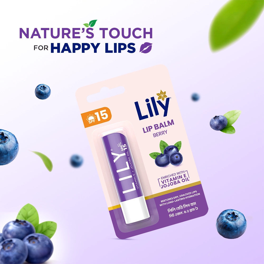 Lily Lip Balm Berry Enriched with Vitamin E & Jojoba Oil