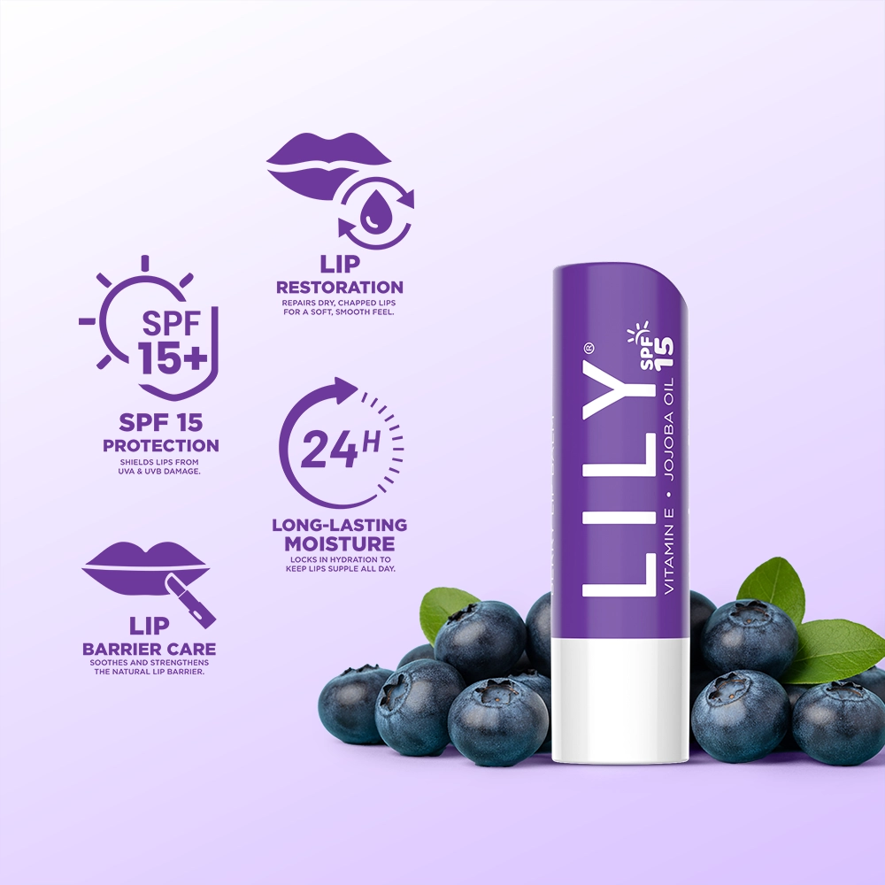 Lily Lip Balm Berry Enriched with Vitamin E & Jojoba Oil - Image 3
