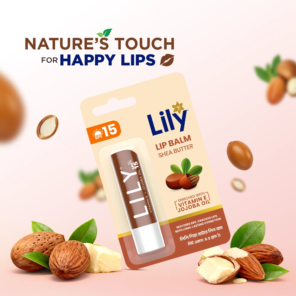 Lily Lip Balm Shea Butter Enriched with Vitamin E & Jojoba Oil