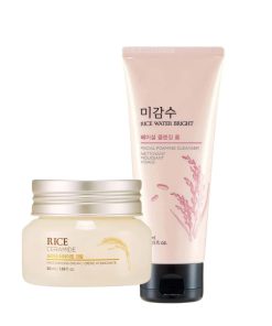 Rice Water Bright Foaming Cleanser & Rice Ceramide Moisturizing Cream Combo