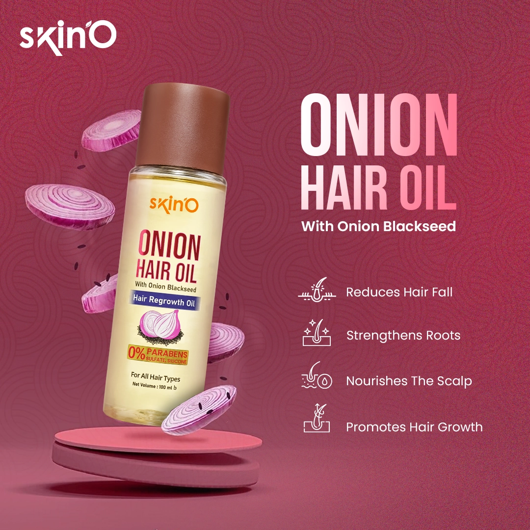 skin'O Onion Hair Oil With Onion Blackseed Hair Regrowth Oil 100ml