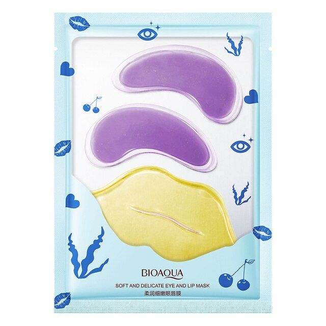 BIOAQUA Moisturizing Tender 2 Pcs Eye Mask (3gX2) & 1 Piece Lip Mask (8g)