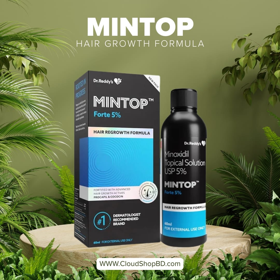 Dr. Reddy's Mintop Forte 5% Bottle of 120ml Solution Hair Restore Formula with Minoxidil